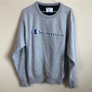 Champion Sweatshirt Embroidered Long Sleeve Gray